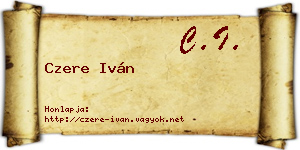 Czere Iván névjegykártya